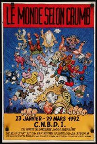 9k324 LE MONDE SELON CRUMB 16x24 French museum/art exhibition '92 artwork by Robert Crumb!