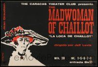 9k064 MADWOMAN OF CHAILLOT 26x38 Venezuelan stage poster '60s cool Kovacs art of old woman!