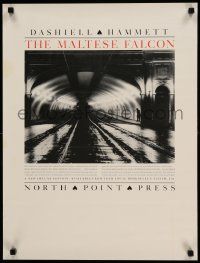 9k597 MALTESE FALCON 19x25 special '80s Dashiell Hammett, great black and white noir tunnel image!