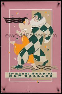 9k370 MARDI GRAS #1438/5000 20x30 special '82 cool artwork of clown and topless woman by Ricks!