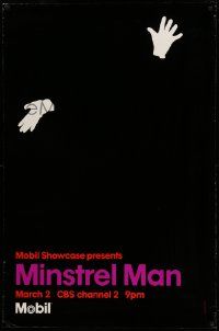 9k267 MINSTREL MAN tv poster '77 Chermayeff & Geismar artwork of hands!