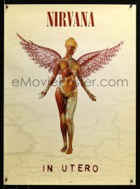 9k399 NIRVANA 24x33 music poster '93 In Utero, transparent mannequin with wings by Kurt Cobain!