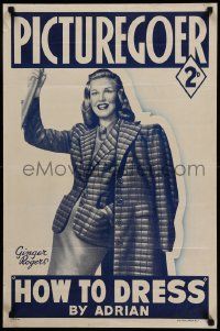 9k158 PICTUREGOER 20x30 English special '39 wonderful close of up gorgeous Ginger Rogers!