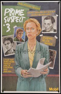 9k269 PRIME SUSPECT 3 tv poster '94 artwork of Helen Mirren by Emanuel Schongut