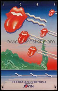 9k409 ROLLING STONES 23x36 music poster '81 cool art for their American Tour!