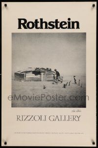 9k329 ROTHSTEIN signed 23x35 museum/art exhibition '80 by the artist, family in dust storm!