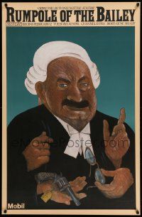 9k271 RUMPOLE OF THE BAILEY tv poster '81 Chwast artwork of Leo McKern in the title role!
