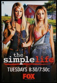 9k272 SIMPLE LIFE tv poster '03 Paris Hilton & Nicole Richie in overalls!
