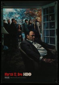 9k279 SOPRANOS tv poster '06 top cast behind seated James Gandolfini playing Tony Soprano!