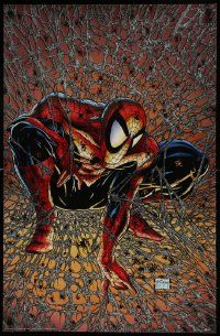 9k639 SPIDER-MAN 22x34 special '90 surrounded by web and spiders by Todd McFarlane!