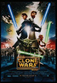 9k678 STAR WARS: THE CLONE WARS mini poster '08 art of Anakin Skywalker, Yoda, & Obi-Wan Kenobi!