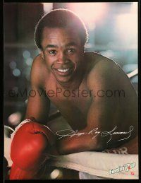 9k467 SUGAR RAY LEONARD 2-sided 19x25 advertising poster '81 cool boxing close up + others!