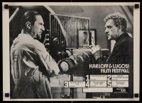 9k227 UNIVERSAL 16 FILM FESTIVAL 13x18 film festival poster '80 cool images, Karloff & Lugosi!