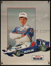 9k471 VALVOLINE 17x22 advertising poster '87 great image of Al Unser Jr. and Indy race car!