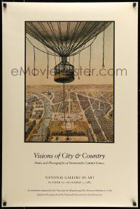 9k333 VISIONS OF CITY & COUNTRY 24x36 museum/art exhibition '82 balloon over Paris by Gralla!