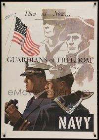 9k138 THEN AS NOW GUARDIANS OF FREEDOM 28x40 war poster '66 two sailors by Lou Nolan!