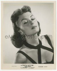 9m108 BEYOND MOMBASA 8.25x10 still '57 great close portrait of Donna Reed in sexy outfit!