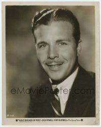 9m318 GOLD DIGGERS OF 1937 8x10.25 still '36 great head & shoulders portrait of Dick Powell!