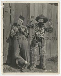 9m347 HAYSEED 8x10 still '21 wacky image of guy holding outlaw with hands up at gunpoint!