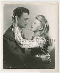9m385 I'LL BE SEEING YOU 8.25x10 still '45 romantic c/u of soldier Joseph Cotten & Ginger Rogers!