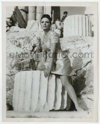 9m426 JOAN COLLINS deluxe 8x10 still '70s the sexy English star posing on ancient ruins!