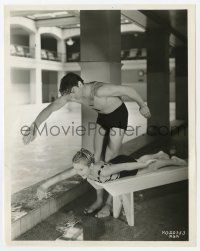 9m432 JOHNNY WEISSMULLER/JACKIE COOPER 8x10 still '30s world champion swimmer teaches MGM star!