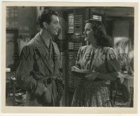 9m471 LADY OF THE TROPICS 8.25x10 still '39 c/u of Hedy Lamarr smiling at Robert Taylor in robe!