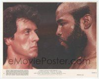 9m035 ROCKY III 8x10 mini LC #4 '82 c/u of Sylvester Stallone facing Mr. T in the boxing ring!
