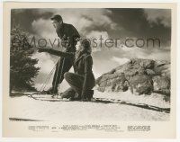 9m686 SPELLBOUND 8x10.25 still '45 Ingrid Bergman & Gregory Peck skiing, Alfred Hitchcock!