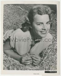 9m721 TERRY MOORE 8.25x10 still '53 sexy close portrait laying in hay from Man on a Tightrope!
