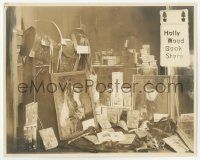 9m805 WILLIAM S. HART 7.75x9.75 still '27 window of Hollywood Book Store w/Hart collection in it!