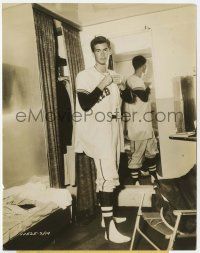 9m275 FEAR STRIKES OUT candid 7.5x9.5 still '57 Perkins puts on his Boston Red Sox baseball uniform