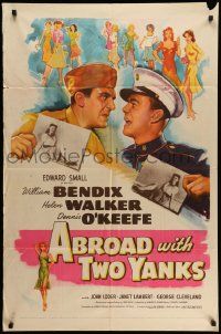 9p018 ABROAD WITH 2 YANKS 1sh '44 Marines William Bendix & Dennis O'Keefe lust after Helen Walker!