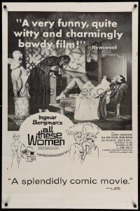 9p039 ALL THESE WOMEN 1sh '64 Jarl Kulle, Harriet Andersson, Bibi Andersson, Swedish!