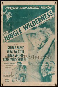 9p049 ANGEL ON THE AMAZON 1sh R54 George Brent, sexy Vera Ralston, cursed with eternal youth!