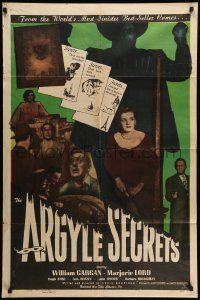 9p059 ARGYLE SECRETS 1sh '48 film noir from the world's most sinister best-seller!