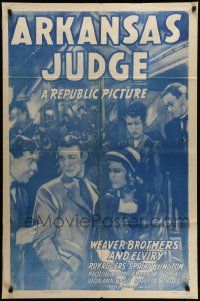 9p062 ARKANSAS JUDGE 1sh R48 Weaver Bros & Elviry w/cowboy star Roy Rogers!