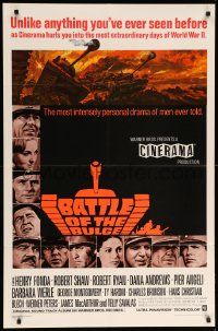 9p083 BATTLE OF THE BULGE 1sh '66 Henry Fonda, Robert Shaw, cool Thurston tank art, Cinerama!