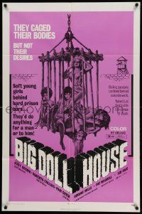 9p097 BIG DOLL HOUSE 1sh '71 artwork of Pam Grier whose body was caged, but not her desires!