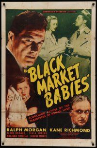 9p107 BLACK MARKET BABIES 1sh '46 Kane Richmond, sleazy women sell their infants for cash