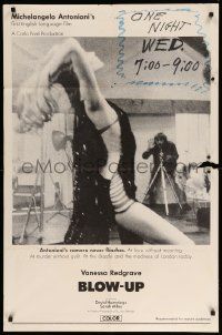 9p118 BLOW-UP b/w style 1sh '67 Michelangelo Antonioni, David Hemmings photographs sexy Verushka!