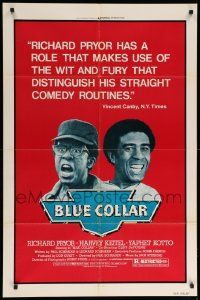9p119 BLUE COLLAR 1sh '78 Harvey Keitel, great double image of smiling Richard Pryor!