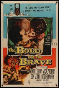 9p122 BOLD & THE BRAVE 1sh '56 the guts & glory story boldly and bravely told, love is beautiful!