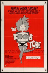 9p126 BOOB TUBE 1sh '75 groovier & boobier, great sexy TV artwork!