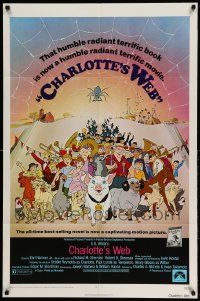 9p170 CHARLOTTE'S WEB 1sh '73 E.B. White's farm animal cartoon classic!