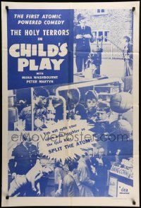 9p175 CHILD'S PLAY 1sh '57 Mona Washbourne, the Quiz Kids split the atom!