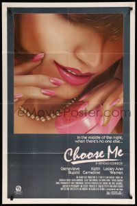 9p176 CHOOSE ME 1sh '84 sexy close-up artwork of Genevieve Bujold on the phone!
