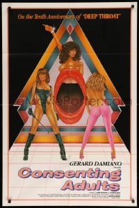 9p189 CONSENTING ADULTS 1sh '82 Gerard Damiano, the tenth anniversary of Deep Throat!