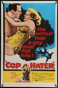 9p191 COP HATER 1sh '58 Ed McBain gritty film noir, the hottest trap a guy ever fell into!