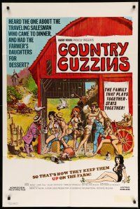 9p194 COUNTRY CUZZINS 1sh '70 sexploitation, a family that plays together stays together!